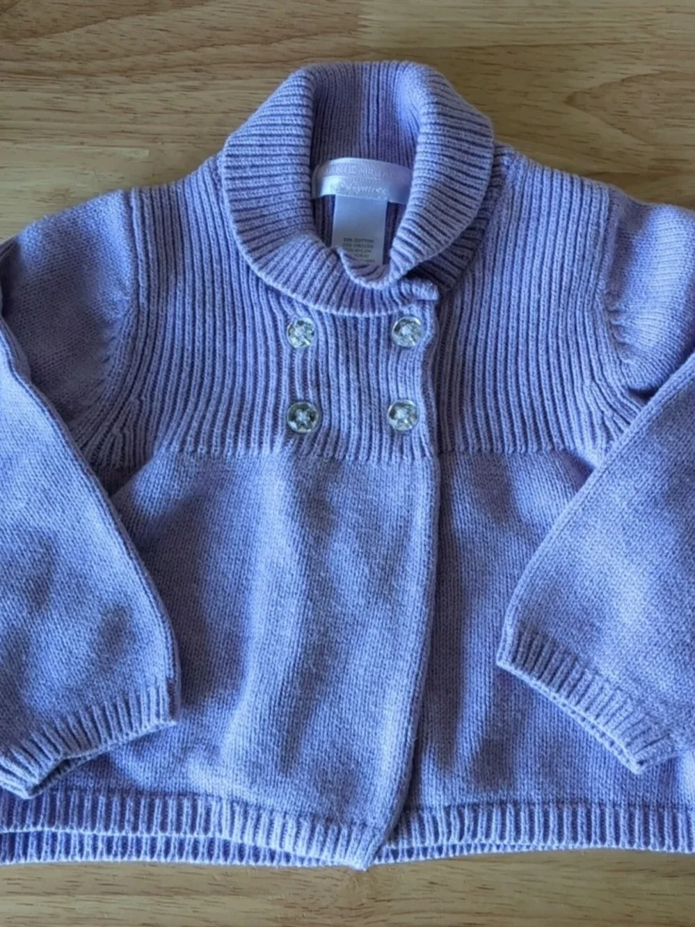 Baby 12-18 Months Janie & Jack Purple Button Light Weight Sweater